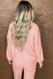 Thermal Waffle Knit Long Sleeve Loungewear Set