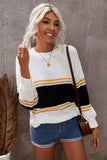 Colorblock Drop Shoulder Knitted Pullover Sweater