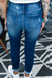 Mid Waist Ripped Skinny Jeans