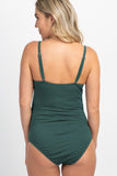 Ribbed Snap Front One-piece Maternity Swimsuit