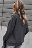 Quilted Patch Half Zipper Sweatshirt