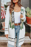 Open Front Aztec Pocket Cardigan