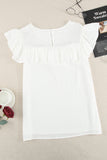 Lace Splicing Ruffled Short Sleeve T-shirt