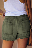 Casual Pocketed Frayed Denim Shorts