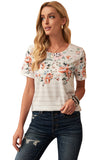 Spring Vibe Floral & Stripe Tee