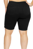 Roll Up Cuffs Dark Denim Bermuda Shorts