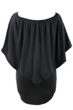 Plus Size Multiple Dressing Layered Dark Blue Mini Poncho Dress