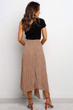 Fashion Print Side Slit Pleated Maxi Skirt