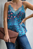 Camel Leopard Print Lace Cami Tank