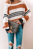 Loose Fit Striped Pattern Sweater