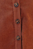 Button Front Corduroy Mini Skirt