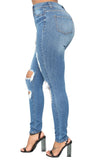 Dark Denim Distressed Skinny Jeans