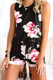 Floral Print Tank Top and Shorts Homesuit