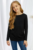 Little Girls Long Sleeve Buttoned Side Top