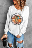 Pumpkin Letters Graphic Print Pullover Sweatshirt
