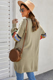Striped Balloon Sleeve Cardigan