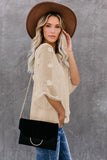 Crew Neck Kimono Sleeve Knit Top
