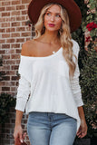 Plain Basic Long Sleeve Tee with Pocket