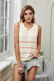 Knit Tank Top with Stripes