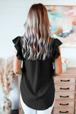 Ruffled Sleeveless V Neck Top