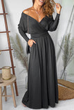 V Neck Batwing Sleeve Maxi Dress