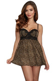 Cheetah Mesh Babydoll with Thong