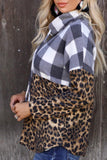 Plaid Patchwork Cowl Neck Sweatshirt