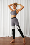 Striped Splicing Yoga Fitness Activewear Leggings