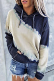 Hooded Tie Dye Print Pocket Casual Sweatshirt
