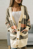 Thick Buttoned Open Front Cardigan with Pocket