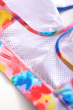 Multicolor Tie-dye Racerback Tank and Shorts Swimwear