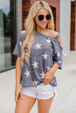 Star Print Cold Shoulder Top