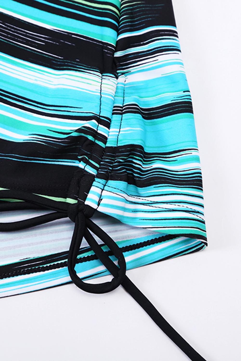 ish Stripes Strappy Tankini Swimsuit Top