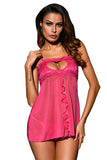 Rosy Heart Cut out Bust Babydoll with G-string
