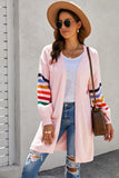 Striped Balloon Sleeve Cardigan