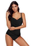 Spaghetti Strap Cross Front One Piece Swimwear