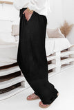 High Waist Drawstring Wide Legs Casual Pants