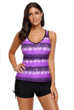 Print Tummy Control Sport Tankini Top