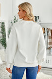 Plain Drop-shoulder Pullover Sweatshirt /Black/Green