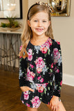 Little Girls' Floral Long Sleeve Romper