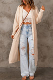 Rib Knitted Drop Sleeve Open Front Cardigan
