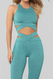 Crisscross Sports Bra and Leggings Set