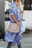 Boho Paisley Print Kimono Beach Cover up with Tassel