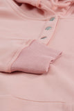Snap Button Pullover Hoodie with Pocket
