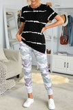 Tie-dye Stripe Casual T-Shirt