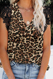 Print Lace Shoulder Tank Top