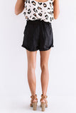 Khaki Cuffed High Waist Shorts