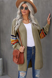 Striped Balloon Sleeve Cardigan