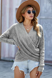 Deep V-neck Long Sleeve Knit Sweater