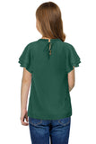 Little Girl Swiss Dot Ruffle Sleeves Top